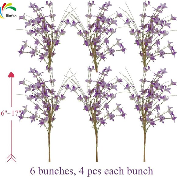 16" 24pcs Rustic Spring Summer Fall Blooming Wild Flowers with Stems for Crafts - Picture 2 of 7